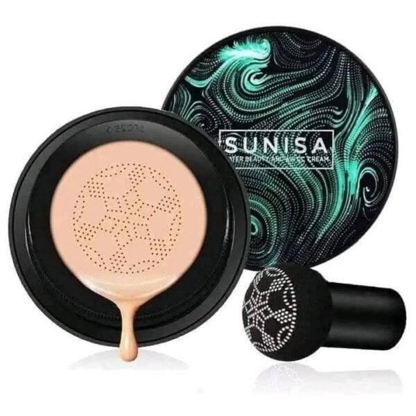 Sunisa 3 in 1 CC and BB Water Proof Foundation Concealer Cream with Air Cushion Mushroom - 20gm