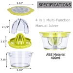 4 in 1 manual juscer freesh multi functional orange fress hand 400 ml engraved size