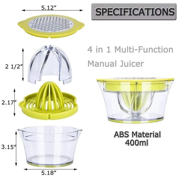 4 in 1 manual juscer freesh multi functional orange fress hand 400 ml engraved size