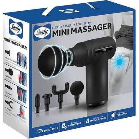 Portable Multifunction Deep Muscle Massager small vibration massage gun with 4 Massage Heads
