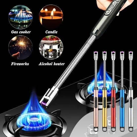 360° Outdoor Kitchen Lighter USB Rechargeable Portable Electronic Lighter Safety Lock Eco-friendly For Candles Gas Stoves 265mm
