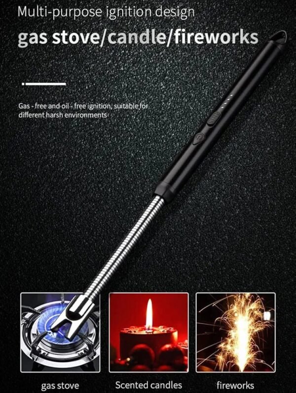 360° Outdoor Kitchen Lighter USB Rechargeable Portable Electronic Lighter Safety Lock Eco-friendly For Candles Gas Stoves 265mm