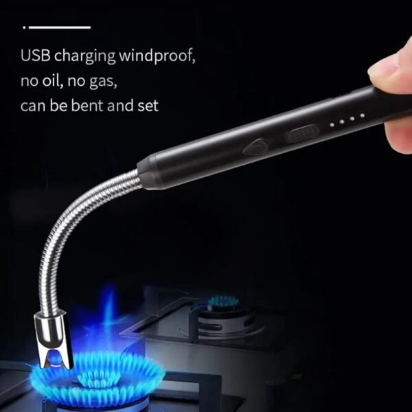 360° Outdoor Kitchen Lighter USB Rechargeable Portable Electronic Lighter Safety Lock Eco-friendly For Candles Gas Stoves 265mm