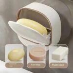 Wall Mounted Soap Holder Soap Box With lid Storage Rack Bathroom Accessories