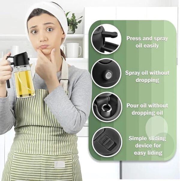 2in1 Oil Sprayer Glass Bottle