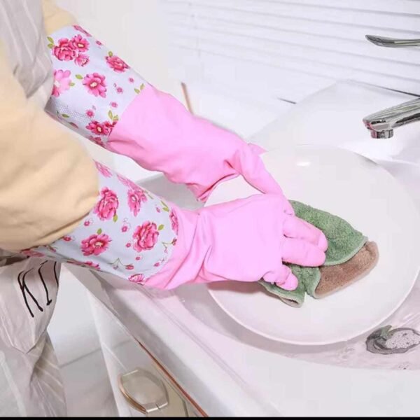 (১ জোড়া) Long Hand Gloves | Silicon