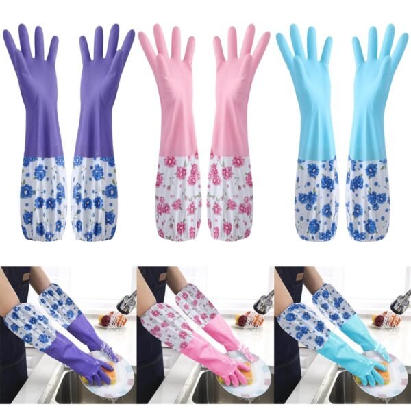 (১ জোড়া) Long Hand Gloves | Silicon
