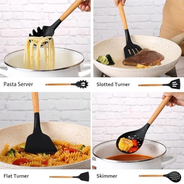 12Pcs-Silicone Kitchenware Set Kitchen Utensils Cooking Sets Non-stick